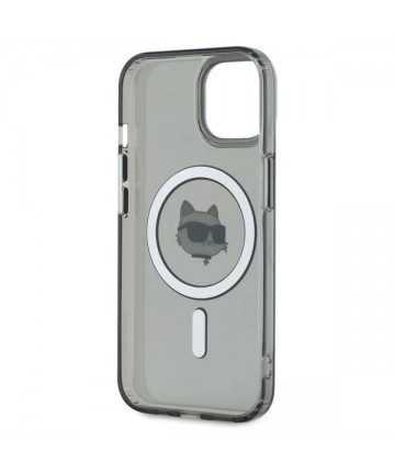 Karl Lagerfeld KLHMP15SHLSCHK iPhone 15 6.1" black/black hardcase IML Metal Choupette Head MagSafe