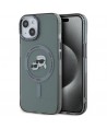 Karl Lagerfeld KLHMP15SHLSKCK iPhone 15 6.1" black/black hardcase IML Metal Karl&Choupette Head MagSafe