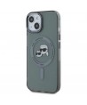 Karl Lagerfeld KLHMP15SHLSKCK iPhone 15 6.1" black/black hardcase IML Metal Karl&Choupette Head MagSafe