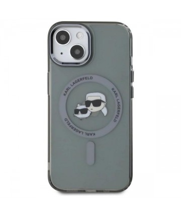 Karl Lagerfeld KLHMP15SHLSKCK iPhone 15 6.1" black/black hardcase IML Metal Karl&Choupette Head MagSafe