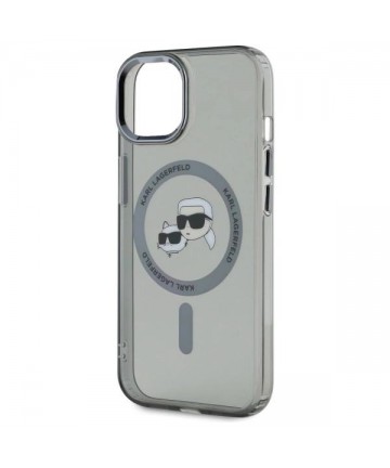 Karl Lagerfeld KLHMP15SHLSKCK iPhone 15 6.1" black/black hardcase IML Metal Karl&Choupette Head MagSafe