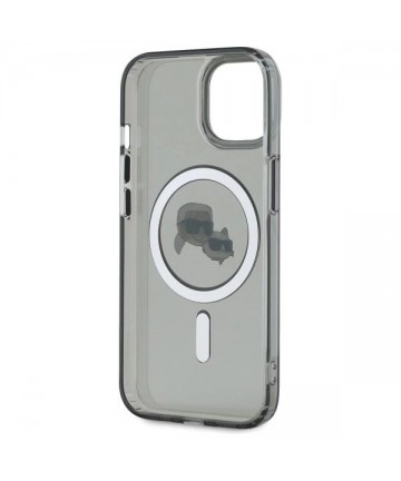 Karl Lagerfeld KLHMP15SHLSKCK iPhone 15 6.1" black/black hardcase IML Metal Karl&Choupette Head MagSafe