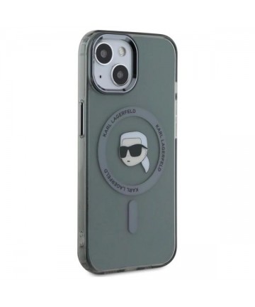 Karl Lagerfeld KLHMP15SHLSKIK iPhone 15 6.1" black/black hardcase IML Metal Karl Head MagSafe
