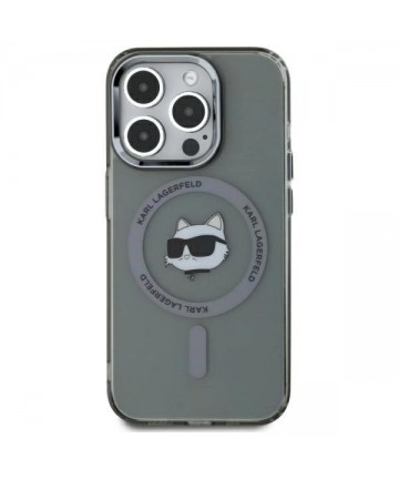 Karl Lagerfeld KLHMP15XHLSCHK iPhone 15 Pro Max 6.7" black/black hardcase IML Metal Choupette Head MagSafe
