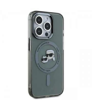 Karl Lagerfeld KLHMP15XHLSKCK iPhone 15 Pro Max 6.7" black/black hardcase IML Metal Karl&Choupette Head MagSafe