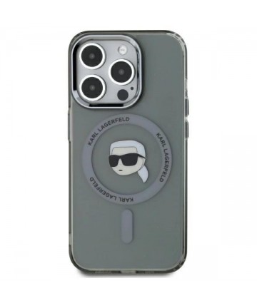 Karl Lagerfeld KLHMP15XHLSKIK iPhone 15 Pro Max 6.7" black/black hardcase IML Metal Karl Head MagSafe