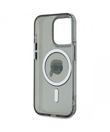 Karl Lagerfeld KLHMP15XHLSKIK iPhone 15 Pro Max 6.7" black/black hardcase IML Metal Karl Head MagSafe