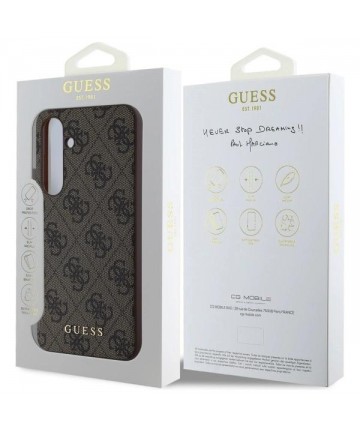 Guess GUHCS24FEG4GFBR S24 FE S721 brown/brown hardcase 4G Metal Gold Logo