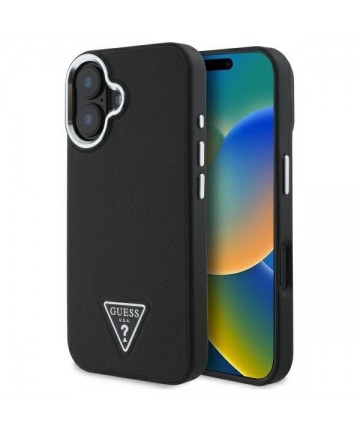 Guess GUHMP16MPGTSPSK iPhone 16 Plus 6.7" black/black hardcase Grained Triangle MagSafe