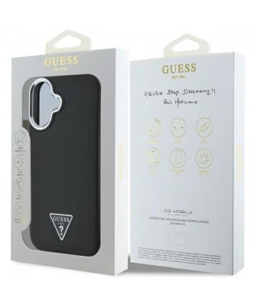 Guess GUHMP16MPGTSPSK iPhone 16 Plus 6.7" black/black hardcase Grained Triangle MagSafe