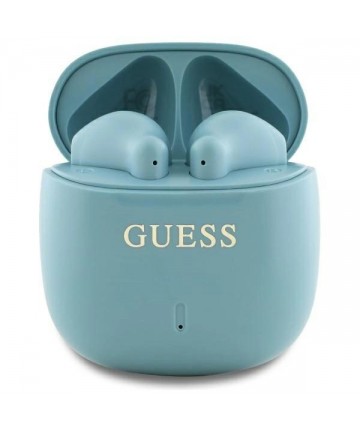 Guess Bluetooth headphones GUTWSJ14ESGQ TWS + docking station turquoise/turquoise Printed Classic Logo