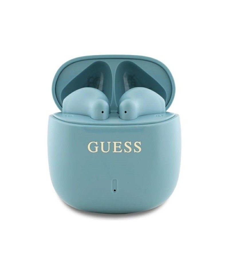 Guess Bluetooth headphones GUTWSJ14ESGQ TWS + docking station turquoise/turquoise Printed Classic Logo
