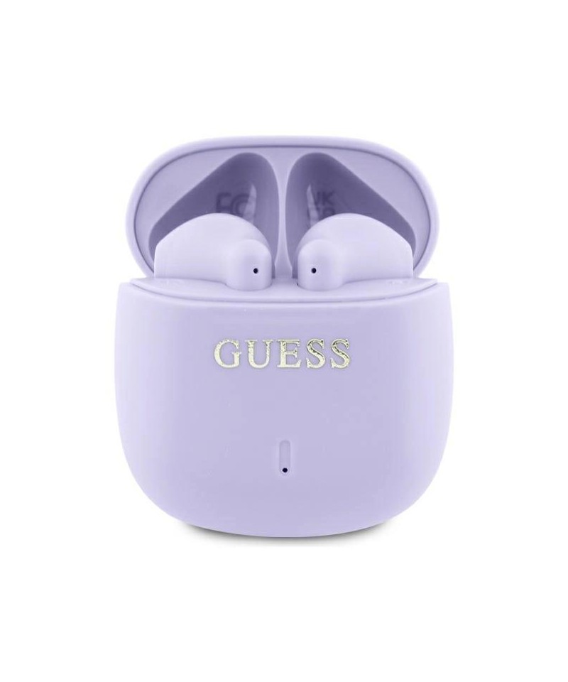 Guess Bluetooth headphones GUTWSJ14ESGU TWS + docking station purple/purple Printed Classic Logo