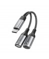Dudao L13C+ 2in1 USB-C Adapter - Gray