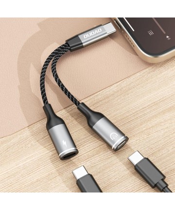 Dudao L13C+ 2in1 USB-C Adapter - Gray