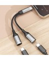 Dudao L13C+ 2in1 USB-C Adapter - Gray