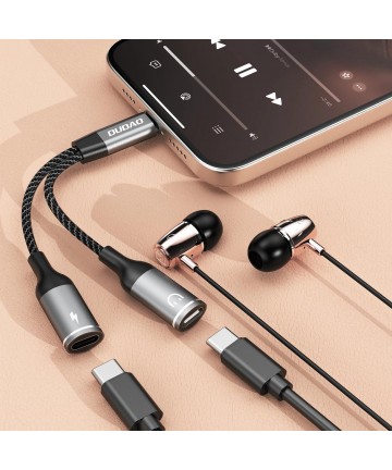 Dudao L13C+ 2in1 USB-C Adapter - Gray