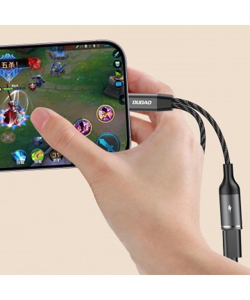 Dudao L13C+ 2in1 USB-C Adapter - Gray