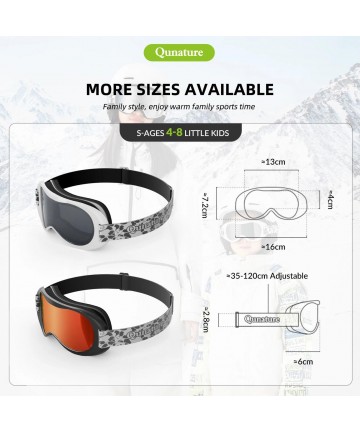 Qunature Panda Ski Goggles for Kids - Black/White
