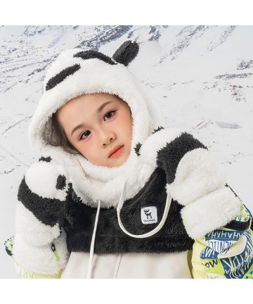 Qunature Panda Ski Gloves for Kids and Adults Size S - Black/White