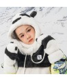 Qunature Panda Ski Gloves for Kids and Adults Size S - Black/White
