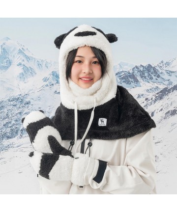 Qunature Panda Ski Gloves for Kids and Adults Size S - Black/White