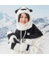 Qunature Panda Ski Gloves for Kids and Adults Size S - Black/White
