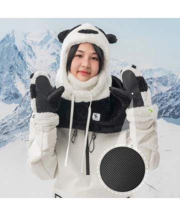 Qunature Panda Ski Gloves for Kids and Adults Size S - Black/White