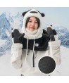 Qunature Panda Ski Gloves for Kids and Adults Size S - Black/White