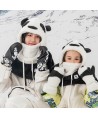 Qunature Panda Ski Gloves for Kids and Adults Size S - Black/White