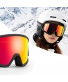 Qunature White Ski Goggles for Adults - Black