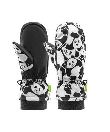 Qunature Panda Heat Transfer Ski Gloves Kids Size S - Black/White