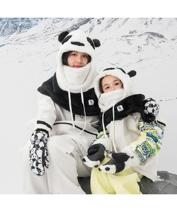 Qunature Panda Heat Transfer Ski Gloves Kids Size S - Black/White