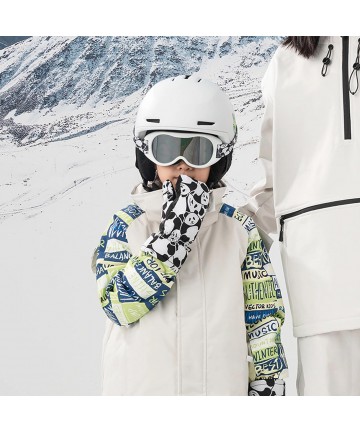 Qunature Panda Heat Transfer Ski Gloves Kids Size S - Black/White