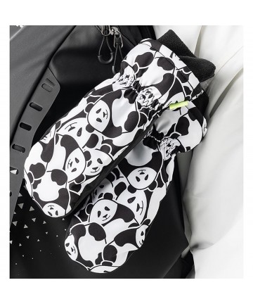 Qunature Panda Heat Transfer Ski Gloves Kids Size S - Black/White