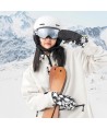 Qunature Panda Heat Transfer Ski Gloves Kids Size S - Black/White