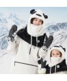 Qunature Panda Heat Transfer Ski Gloves Kids Size S - Black/White