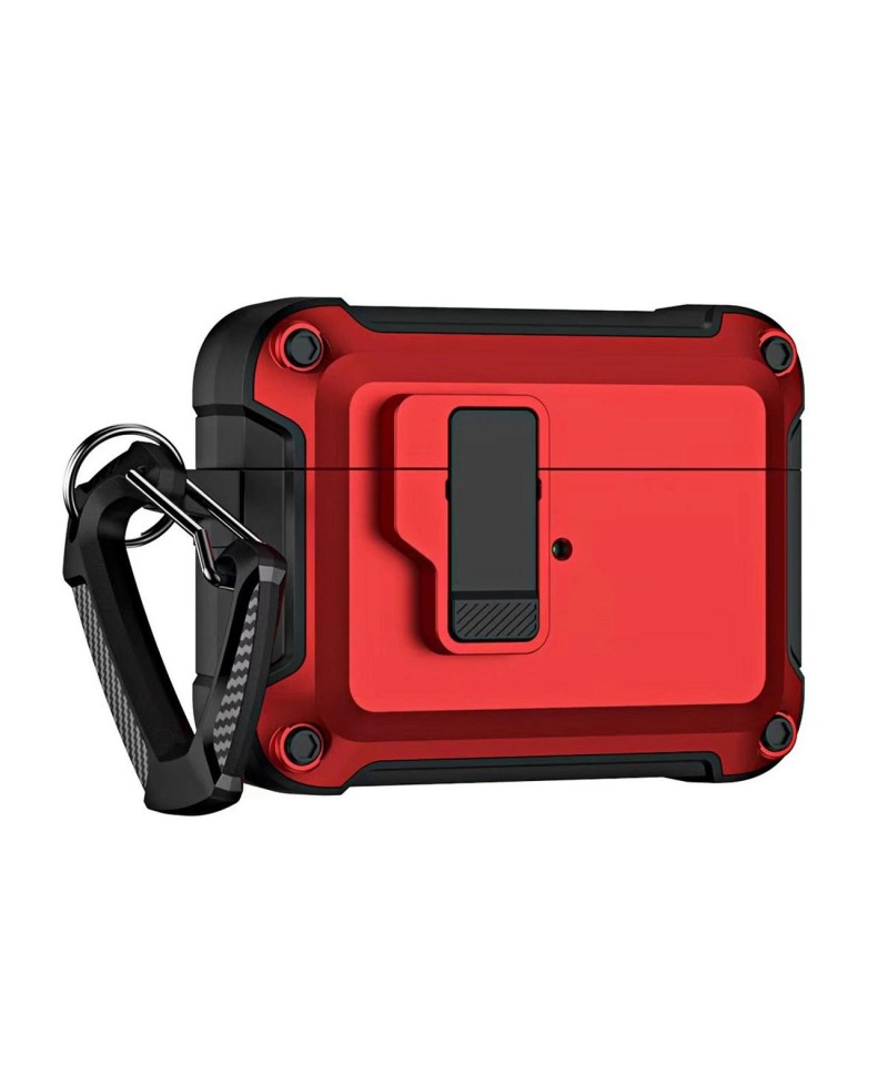 Airpods 4 Pro Armor Case with Carabiner - Red