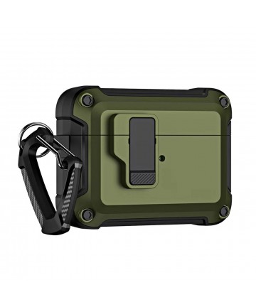 Airpods 4 Pro Armor Case with Carabiner - Green