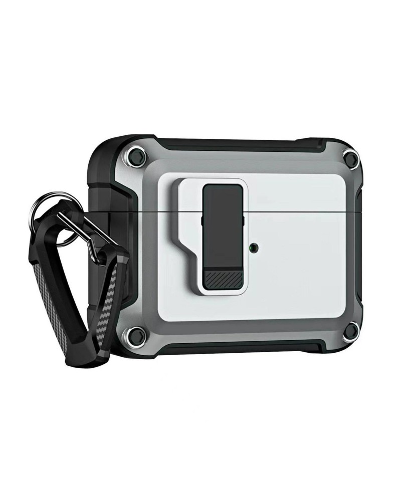 Airpods 4 Pro Armor Case with Carabiner - Gray