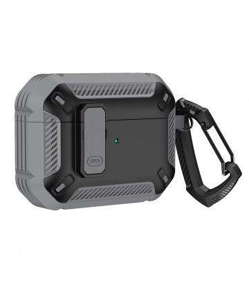 Airpods 4 Armor Case with Carabiner - Gray