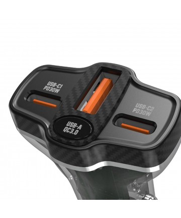 Dudao R78 78W Car Charger USB-C PD / 2xUSB-A QC - Black