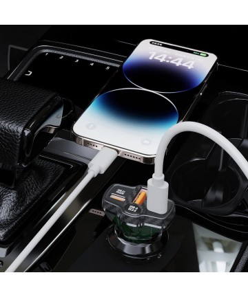 Dudao R78 78W Car Charger USB-C PD / 2xUSB-A QC - Black