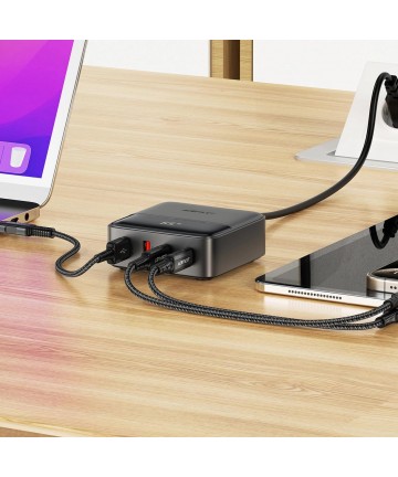 Acefast Z6 Charger Network GaN Desktop 2x USB-A / 2x USB-C PD 65W - Black