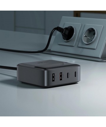 Acefast Z6 Charger Network GaN Desktop 2x USB-A / 2x USB-C PD 65W - Black