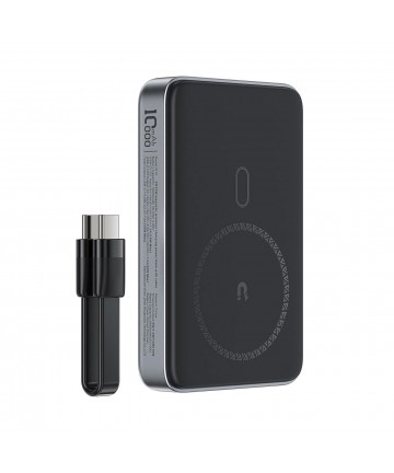 Powerbank Acefast M10 Magnetic 2x USB-C PD 30W with 15W Inductive Charging and USB-C Cable - Black