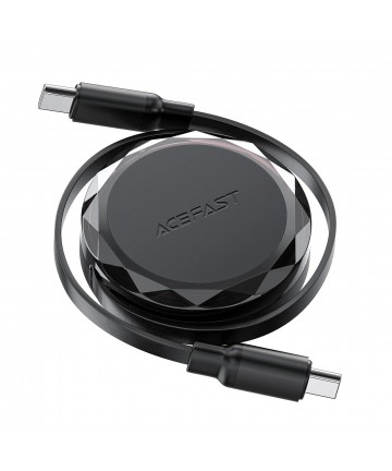 Acefast C13-03 USB-C - USB-C 60W Cable Retractable - Black