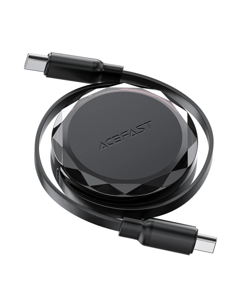 Acefast C13-03 USB-C - USB-C 60W Cable Retractable - Black