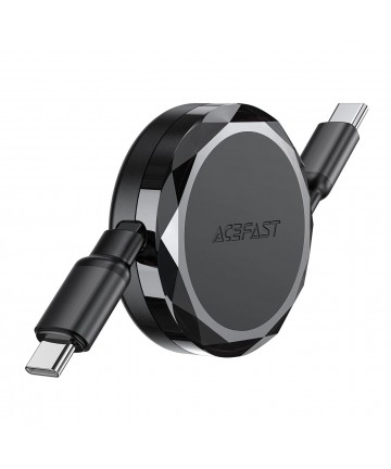 Acefast C13-03 USB-C - USB-C 60W Cable Retractable - Black