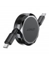 Acefast C13-03 USB-C - USB-C 60W Cable Retractable - Black